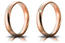Fede Nuziale Comoda Oro Rosa Mod. Confort mm. 4