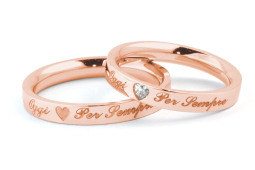 Fede Nuziale Oro Rosa Mod. Verona mm. 3,3 con Incisione Esterna Laser